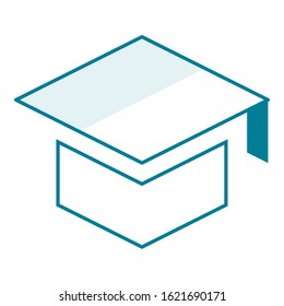 Unique uneversity hat icon, illustration, vector