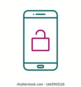 Universelles Vektorillustration-Symbol für unverschlossene Telefone
