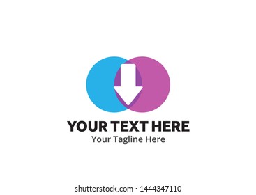 unique upload download simple logo creative design in flat style with color . download upload logo creative design for identity and apps