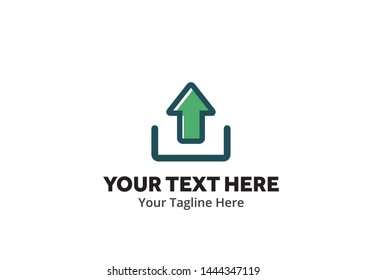 unique upload download simple logo creative design in flat style with color . download upload logo creative design for identity and apps