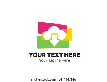 unique upload download simple logo creative design in flat style with color . download upload logo creative design for identity and apps