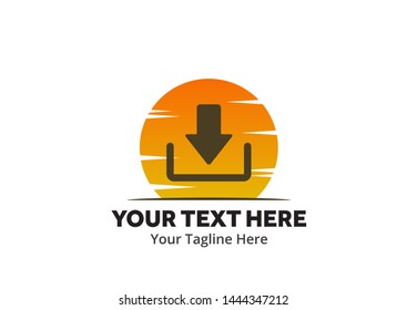 unique upload download simple logo creative design in flat style with color . download upload logo creative design for identity and apps
