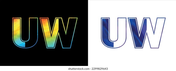 Unique UW letter logo Icon vector template. Premium stylish alphabet logo design for corporate business