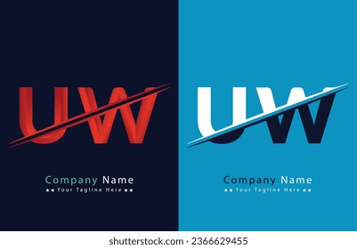 Unique UW letter logo Icon vector template.