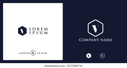 unique v letter Logo and icon classic and modern style