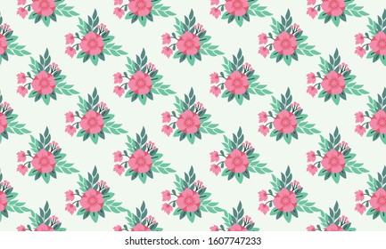 Unique valentine floral pattern Background, with beautiful leaf and floral design.