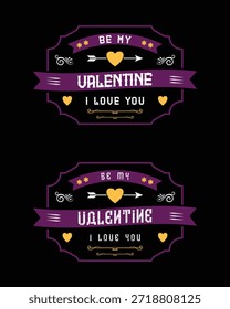 Unique Valentine's Day vector design set with romantic hearts and decorative elements.