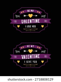 Conjunto de diseño único de Vector de San Valentín con corazones románticos y Elementos decorativos.