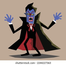 A unique vampire that raises both hands to surprise
