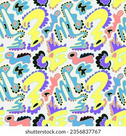 Unique vector abstract seamless artwork with creative colorful patterns