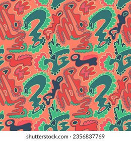 Unique vector abstract seamless artwork with creative colorful patterns