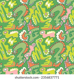 Unique vector abstract seamless artwork with creative colorful patterns