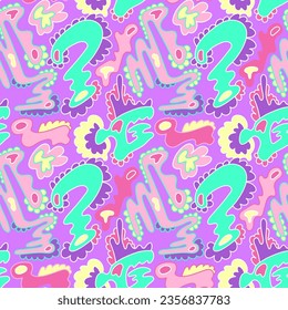 Unique vector abstract seamless artwork with creative colorful patterns