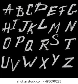 Unique vector alphabet. Modern calligraphy font. Vector letters isolated and easy to use. Latin alphabet. Educational poster.