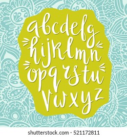 Unique vector alphabet. Modern calligraphy font. Vector letters isolated and easy to use. Latin alphabet. Educational poster.