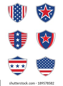 Unique Vector American Shield and Emblem Set