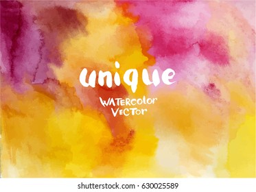 Unique vector background. Hand drawn watercolor vector textures.