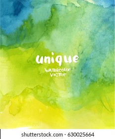 Unique vector background. Hand drawn watercolor vector textures.