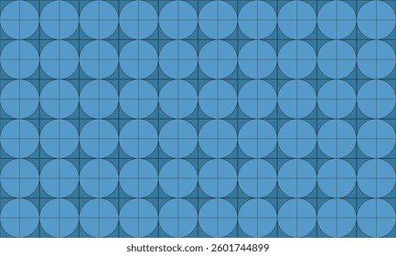 A unique vector background showcases a stylish blue tile pattern, forming a geometric, minimalist, and structured composition ideal for contemporary designs, branding, and decorative elements.


