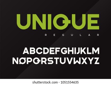 Unique Vector Bold Industrial Typeface Design, Uppercase Letters, Alphabet, Font, Typography. Global Swatches.