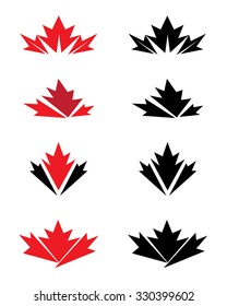 Unique Vector Canadian Maple Leaf Icon Set