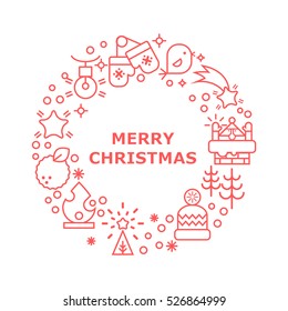 Unique vector concept with different Christmas and new year celebration elements. Clean and easy to edit .Unique illustration for banners and business design
