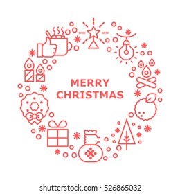 Unique vector concept with different Christmas and new year celebration elements. Clean and easy to edit .Unique illustration for banners and business design