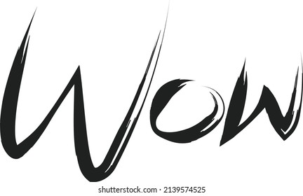 unique vector design with handwriting that says wow