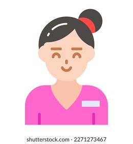 Einzigartiges Vektordesign der Krankenschwester, professionelles Avatar-Symbol