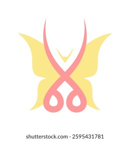 A unique vector design that combines the shape of scissors and a butterfly into a single elegant visual. This logo is perfect for businesses in the beauty salon, beauty spa, barbershop.