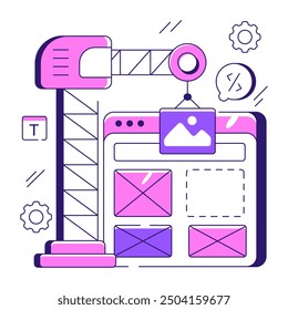     A unique vector design of website under construction 

