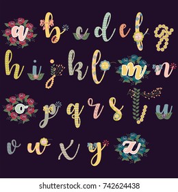 Unique Vector Flower Font.