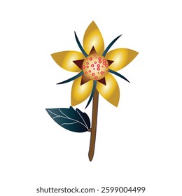 Unique vector flower on white background