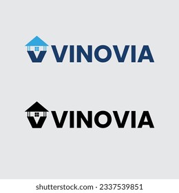 Logotipo único de Vector Home, logotipo inmobiliario