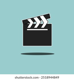 Unique vector illustration of a classic film board, featuring a distinctive and artistic clapperboard design. Ideal for film-themed projects, movie graphics, or nostalgic cinema designs. Perfect for m