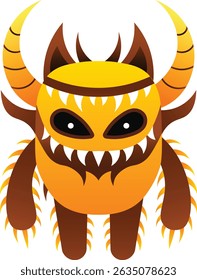 Diseño único del monstruo de la Ilustración vectorial. Diseño para impresión digital y libro para colorear		