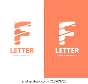 Unique vector letter F logo design template.