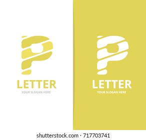 Unique vector letter P logo design template.