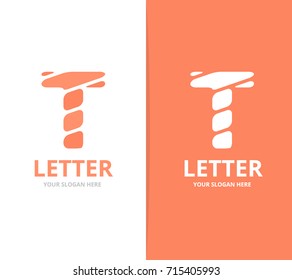 Unique vector letter T logo design template.