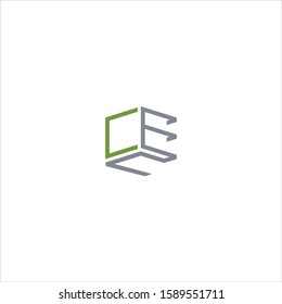Unique vector with a square shape arranged by initials