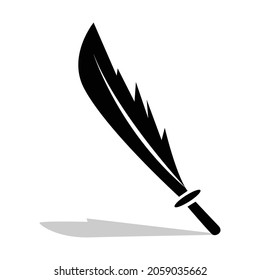 Unique vector, sword with bird feather