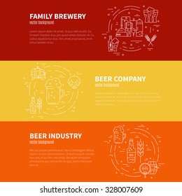 Unique vector template with different beer and brewery related items. Perfect illustration for banner or flyer. Octoberfest series.
