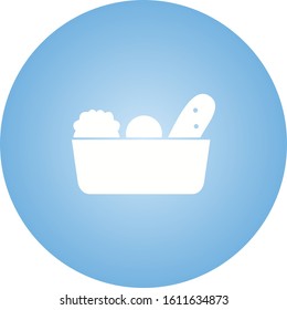 Unique Vegetable Basket Vector Glyph Icon