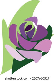 Unique velvet colored rose with leaves.
Attractive and abstract shaped vector illustration.