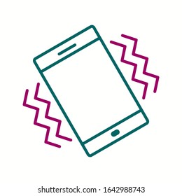 Icono de línea vectorial de modo de vibración único