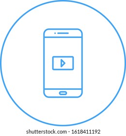 Unique Video App Vector Line Icon