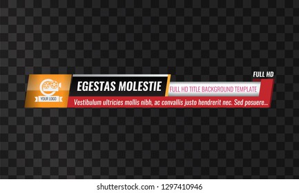 Unique Video headline title or lower third template. High detailed Vector illustration