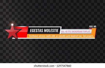 Unique Video headline title or lower third template. High detailed Vector illustration