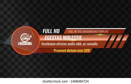 Unique Video headline title or lower third template. Vector illustration - Orange color