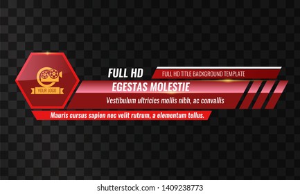 Unique Video headline title or lower third template. Vector illustration - Red color